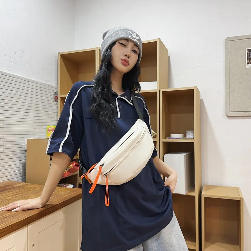 Yalu Nylon Sling Bag Unisex Ecru/Black/Orange Red/Khaki/Peacock Blue-1