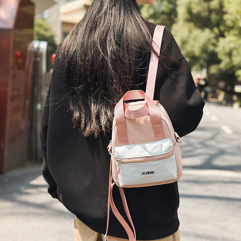 Yalu Nylon Backpack Regular Unisex Gray Orange/Gray Pink/Gray Yellow/Ecru/Black/Coffee/Light Blue-4