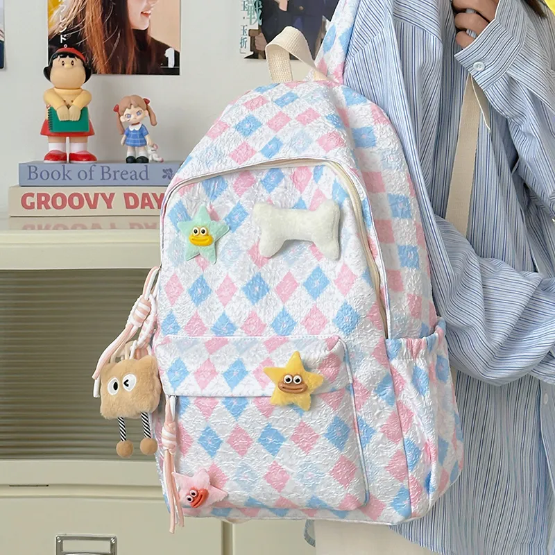 Yalu Nylon Backpack Unisex Puppy/Block/Monkey-8