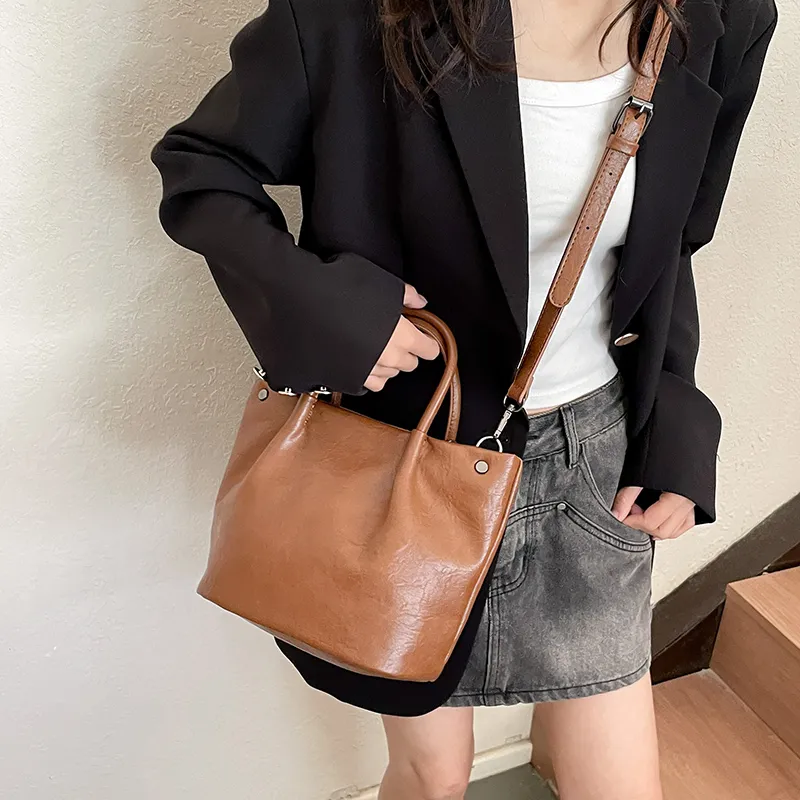 Yalu PU Handbag Women's White/Black/Khaki/Coffee/Brown-25