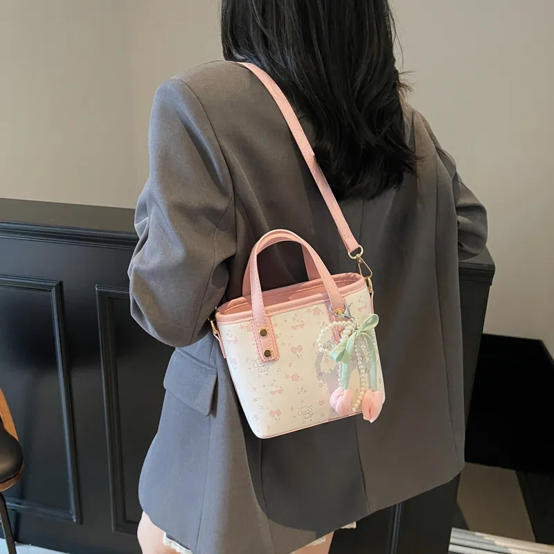 Yalu PU One Shoulder Handbag Unisex Yellow/Pink-11