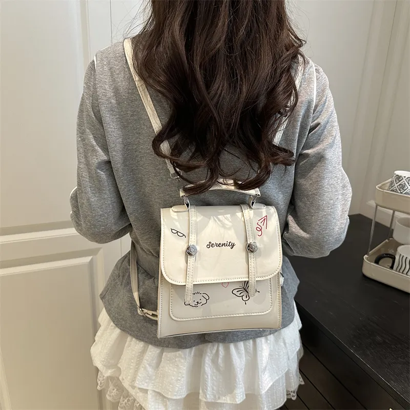 Yalu PU Backpack Unisex Blue/Pink/White/Black-9