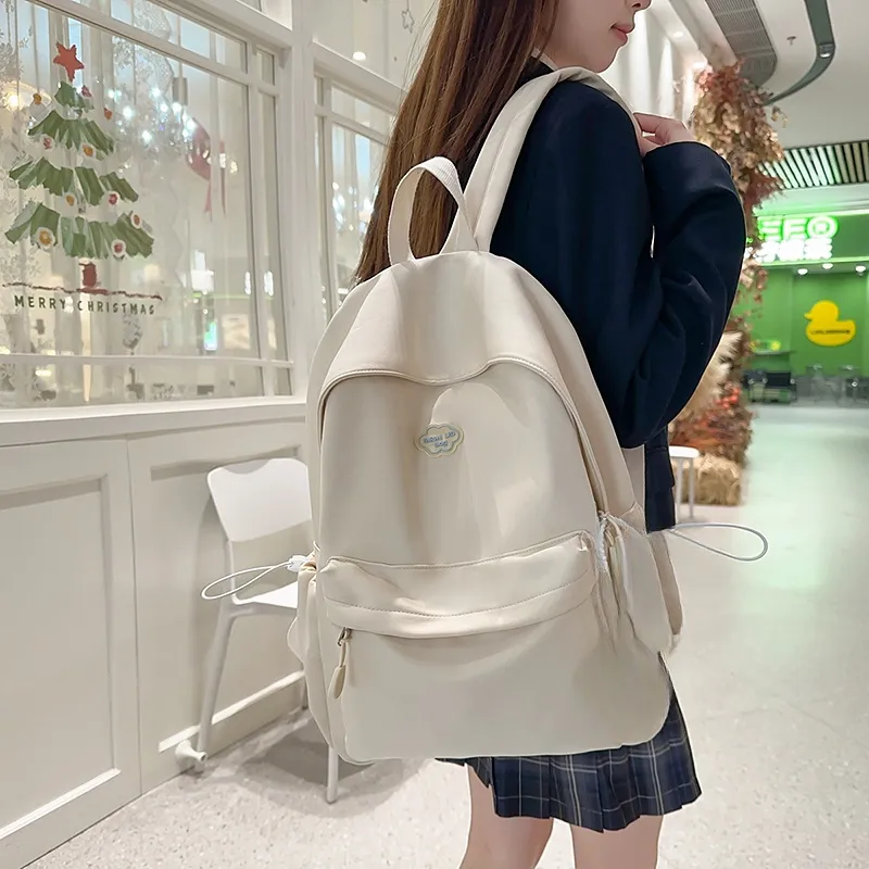 Yalu Nylon Backpack Unisex White/Black/Yellow/Green/Blue-1