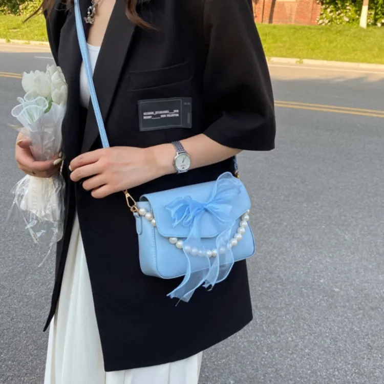 Yalu PU Handbag, Crossbody Bag Regular Unisex White/Black/Blue/Pink-8