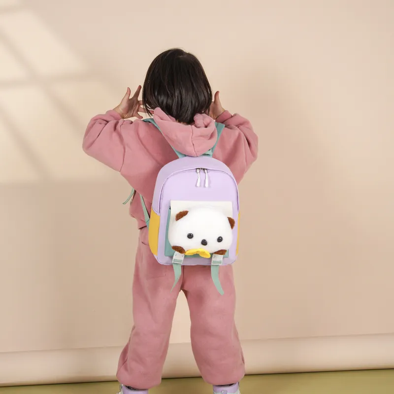Yalu Nylon Backpack Regular Unisex White/Violet/Blue/Dark Blue/Pink-5