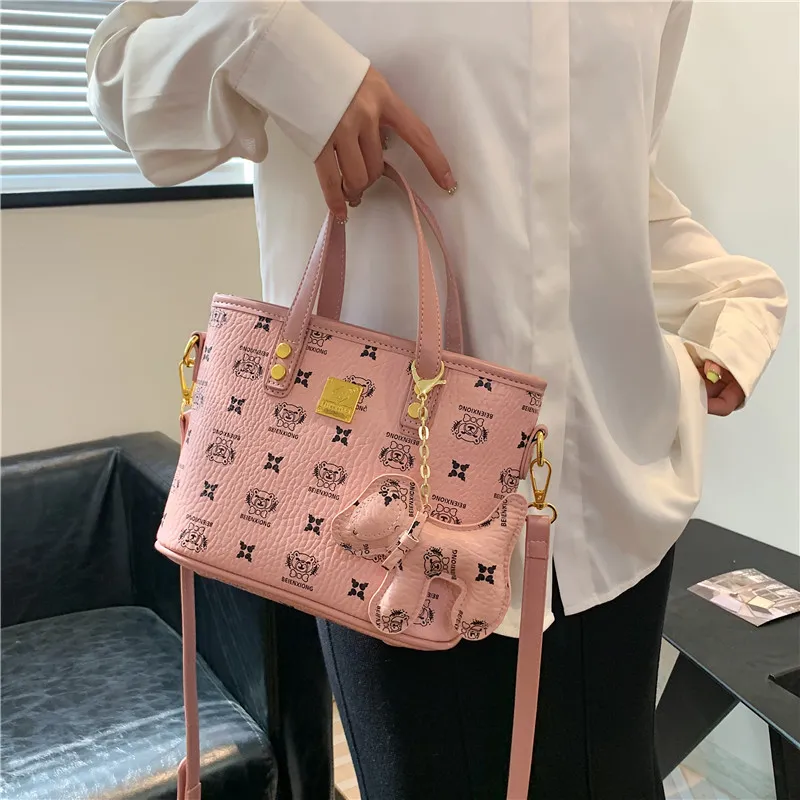 Yalu PU Handbag Women's White/Pink/Brown-6