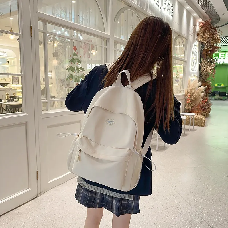 Yalu Nylon Backpack Unisex White/Black/Yellow/Green/Blue-3