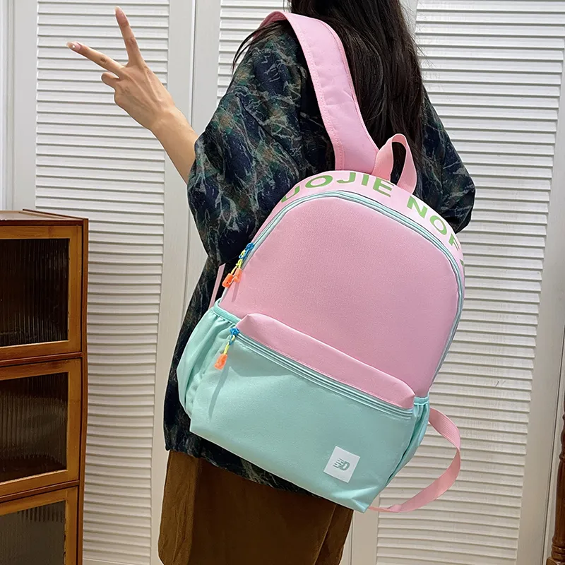 Yalu Nylon Backpack Unisex Yellow/White/Black/Pink/Red/Burgundy/Dark Green/Light Green-4
