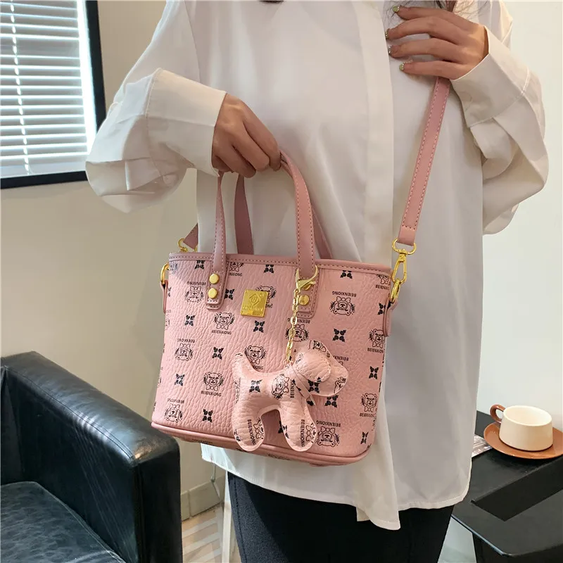 Yalu PU Handbag Women's White/Pink/Brown-7