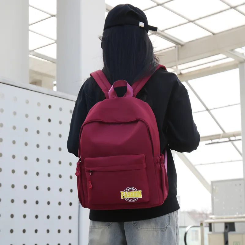 Yalu Nylon Backpack Unisex White/Black/Red/Blue-14
