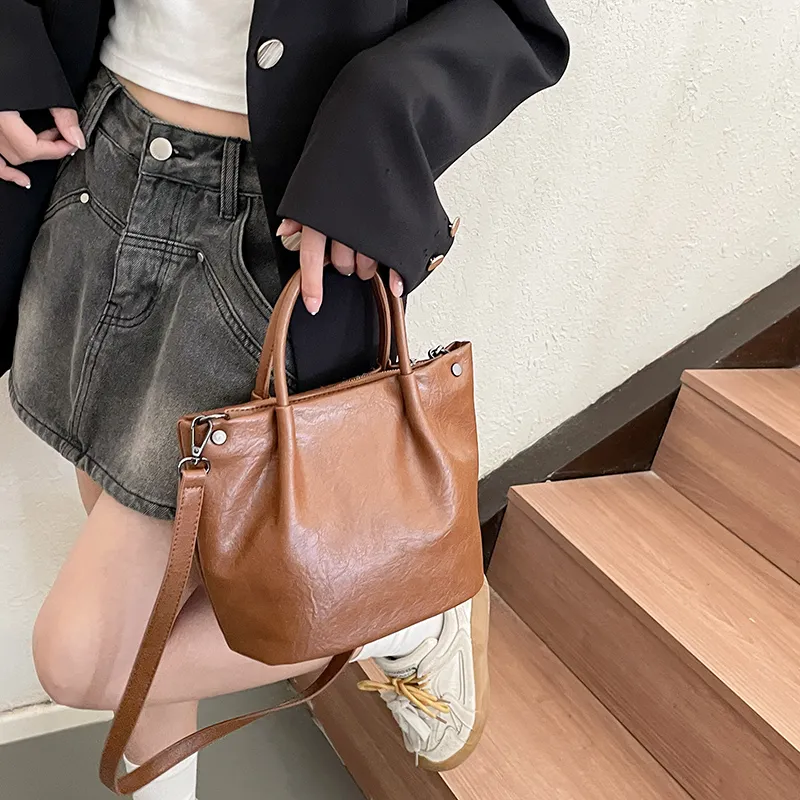 Yalu PU Handbag Women's White/Black/Khaki/Coffee/Brown-24