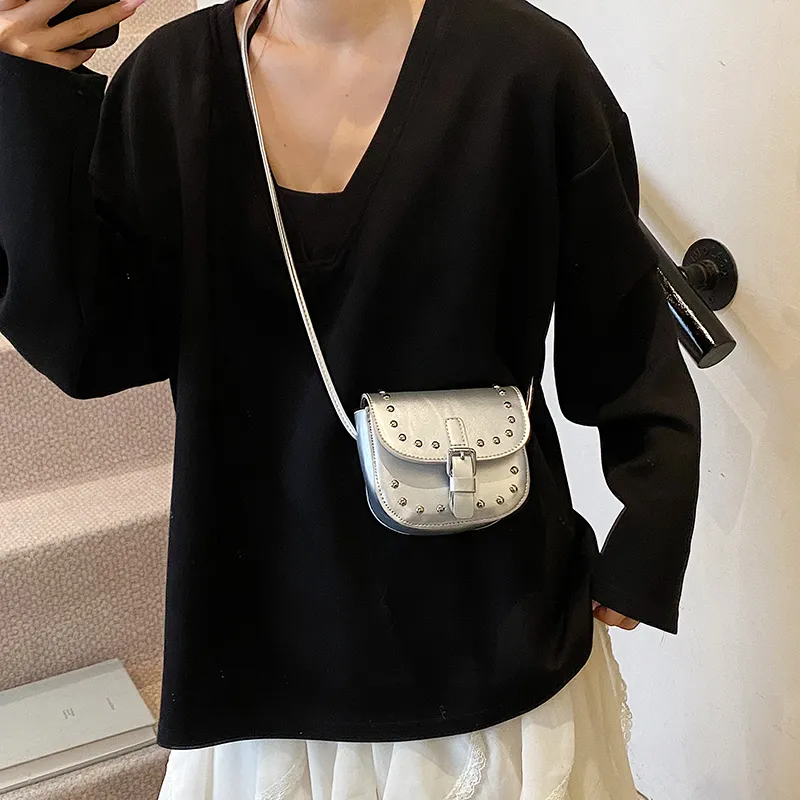 Yalu PU Shoulder Bag Unisex Silver/Pink/Black/Blue/White-1