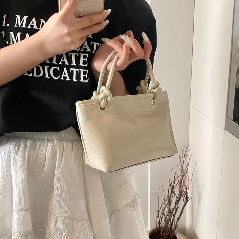 Yalu PU One Shoulder Handbag Unisex White & Coffee/Black/Pink/Coffee/Blue/White-1