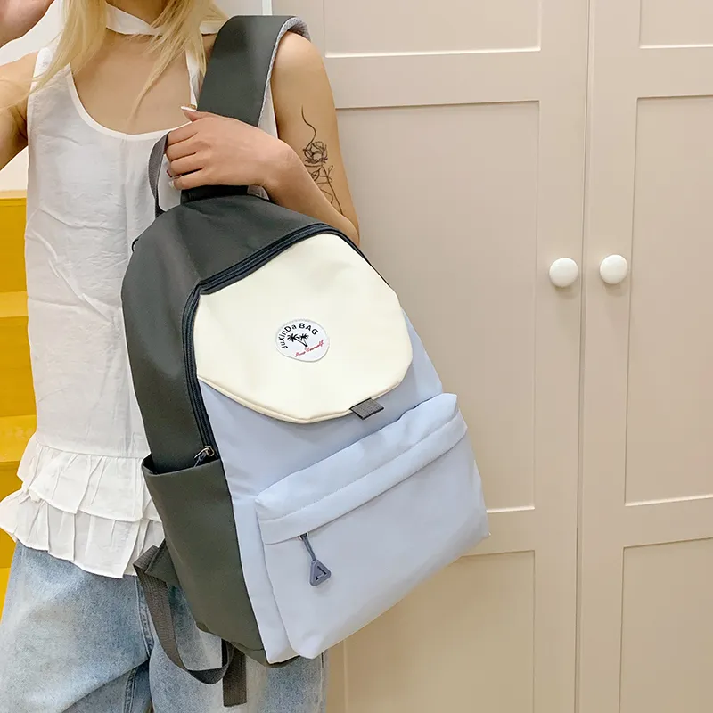 Yalu Nylon Fabric Backpack Unisex Green/Blue/Navy Blue/Pink-10
