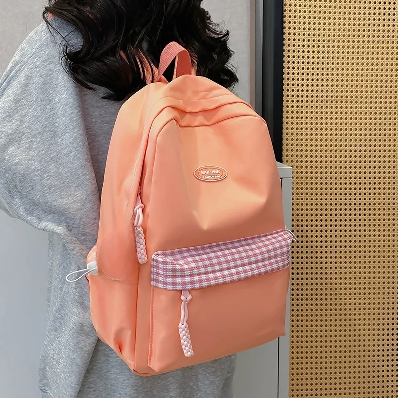 Yalu Nylon Backpack Unisex White/Black/Yellow/Orange/Green-15