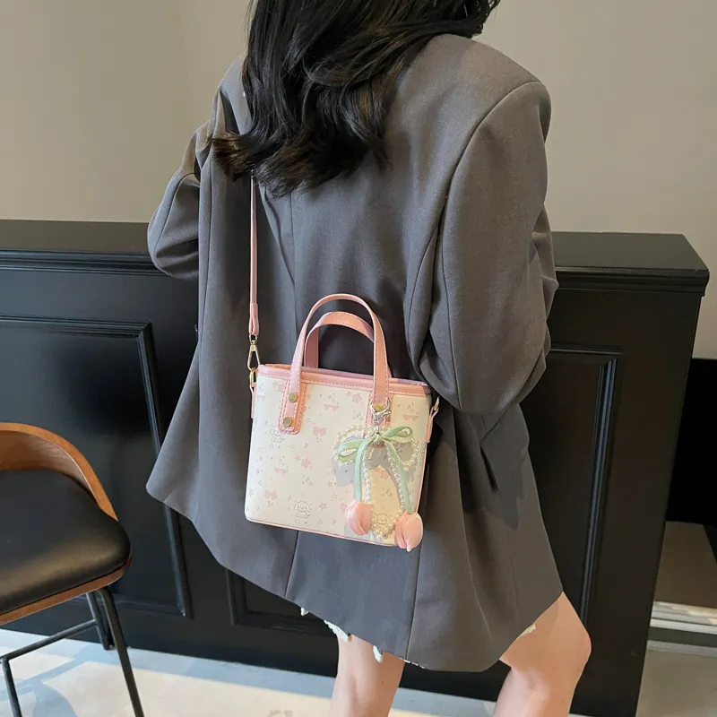 Yalu PU One Shoulder Handbag Unisex Yellow/Pink-9