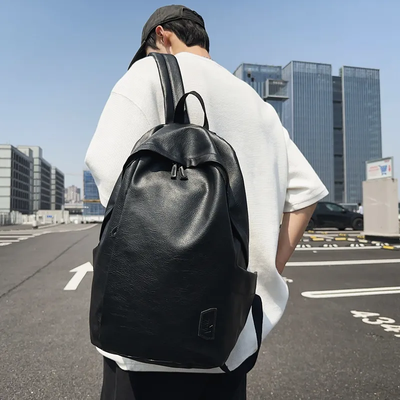 Yalu PU Backpack Unisex White/Gray/Black/Pink/Army Green/Blue-10