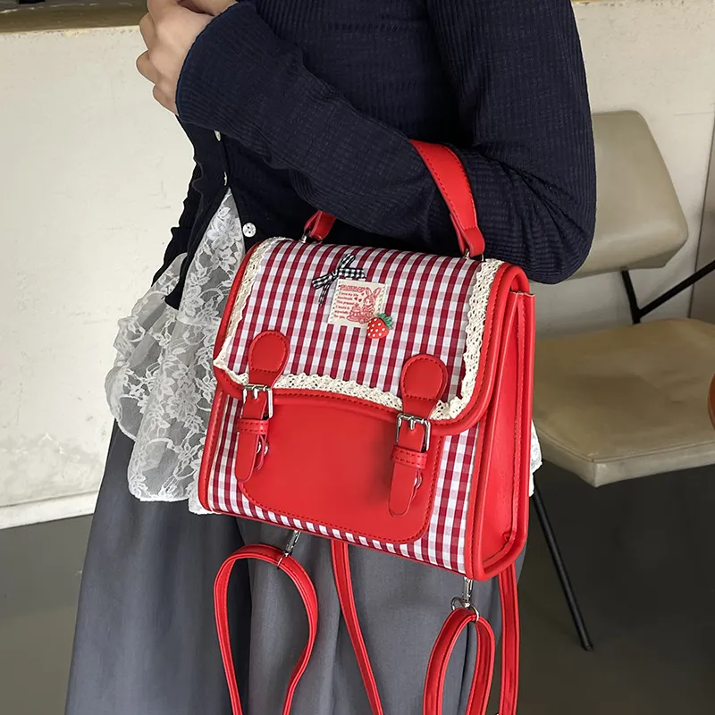 Yalu PU Backpack Regular Unisex Black/Red/Blue/Pink-7
