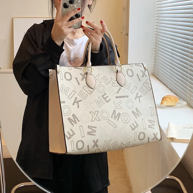 Yalu PU Handbag Unisex White/Coffee/Brown-1