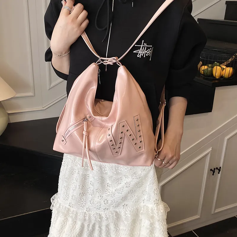 Yalu PU Backpack Shoulder Bag Regular Women's Black/White/Pink/Blue-18
