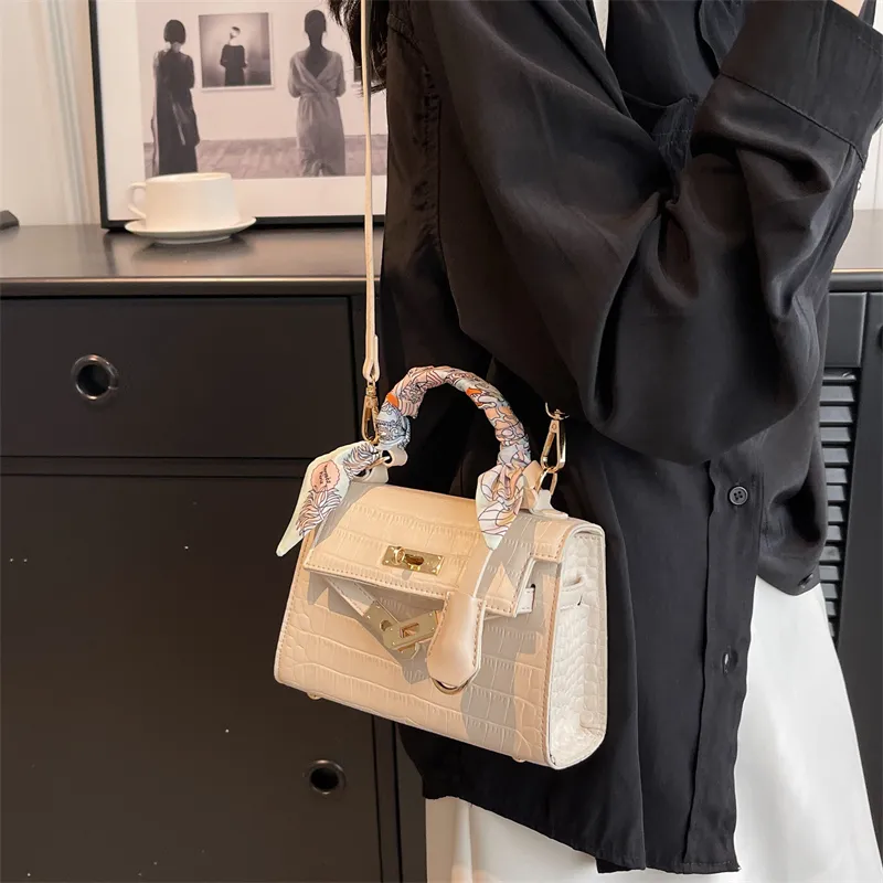 Yalu PU Handbag, Crossbody Bag Unisex Ecru/Black/Pink-1
