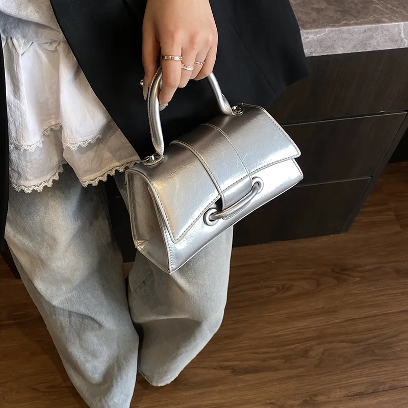 Yalu PU Crossbody One Shoulder Handbag Women's Blue/Pink/Silver/Black/White-13