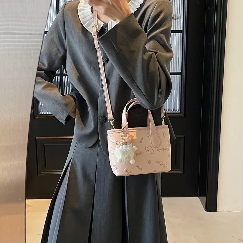 Yalu PU Handbag Regular Unisex White/Black/Pink/Brown-13