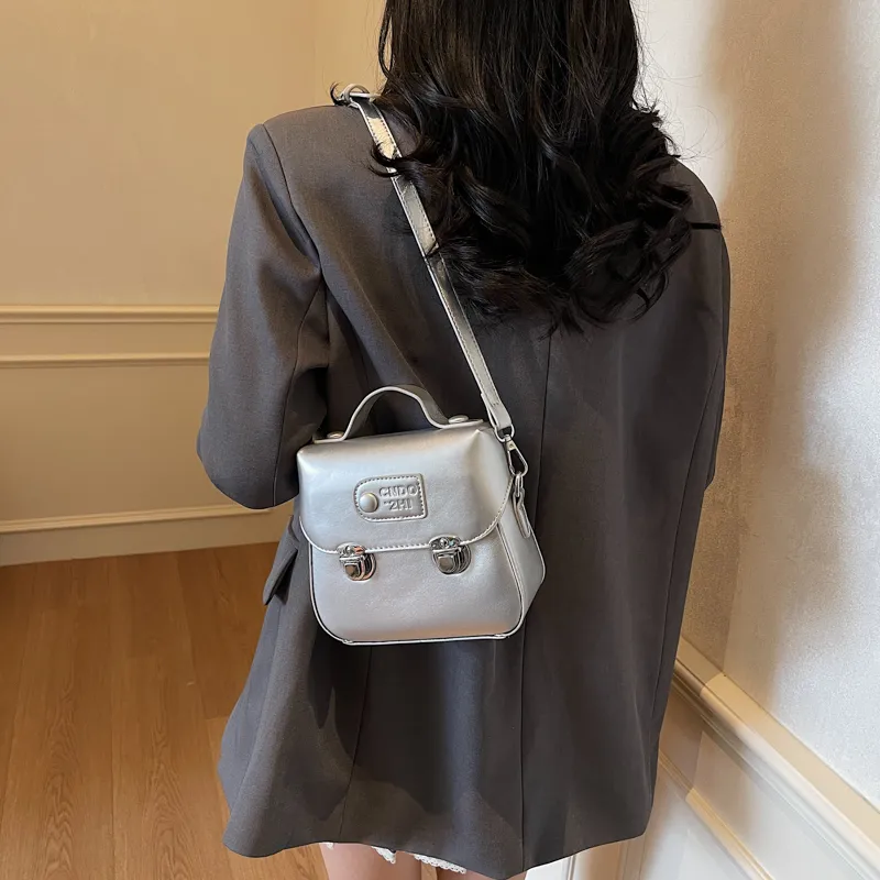 Yalu PU Handbag Unisex White/Silver/Black/Pink/Yellow-8
