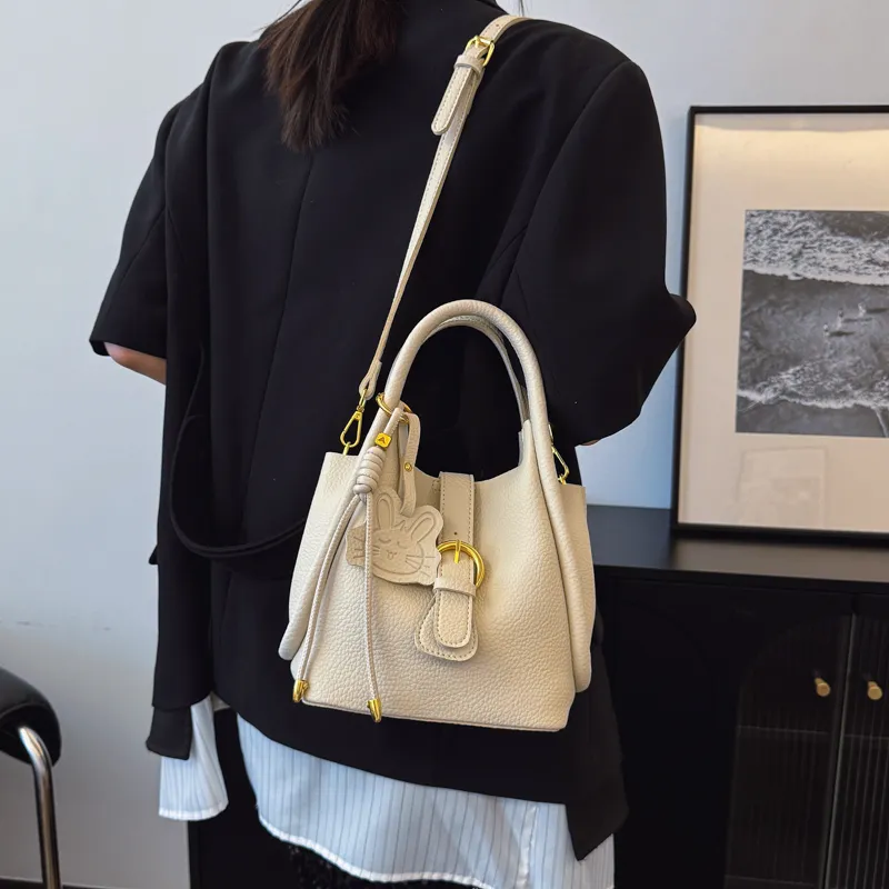 Yalu Pu Shoulder Bag, Crossbody Bag Unisex Ecru/Black/Apricot/Pink-4