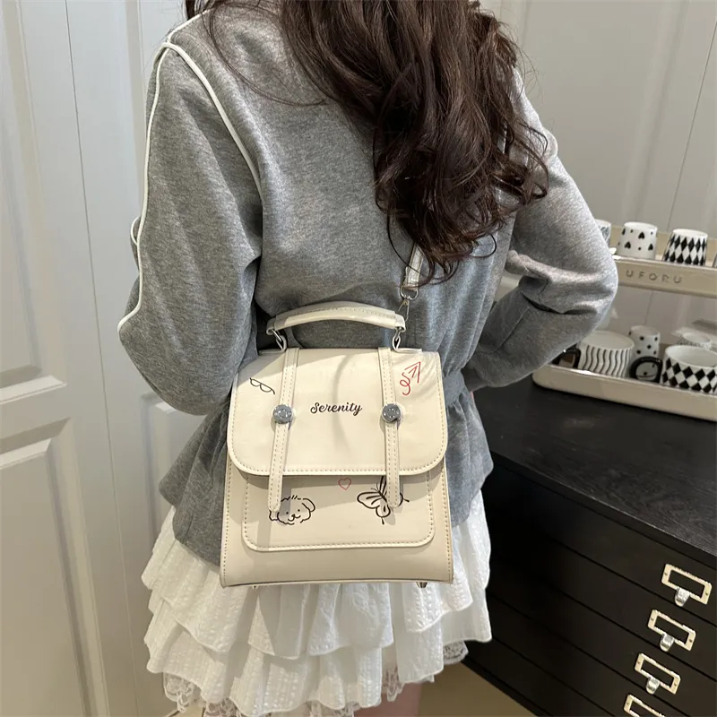 Yalu PU Backpack Unisex Blue/Pink/White/Black-11