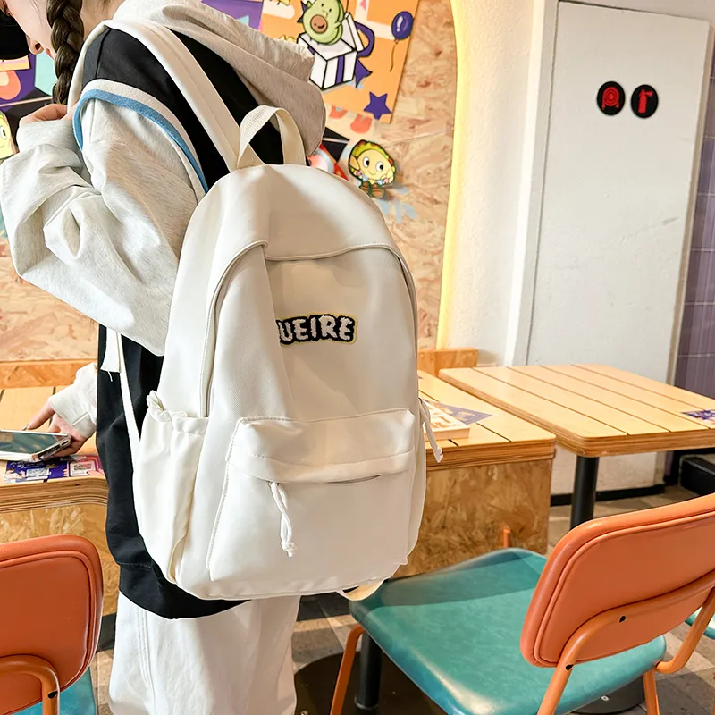 Yalu Nylon Backpack Unisex White/Black/Red/Yellow/Green/Blue-2