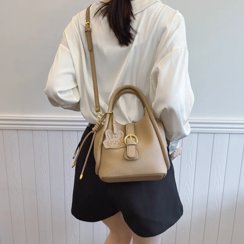 Yalu Pu Shoulder Bag, Crossbody Bag Unisex Ecru/Black/Apricot/Pink-13