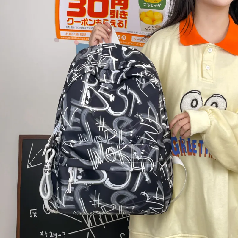 Yalu Nylon Backpack Unisex Black/Red/Green/Blue-1