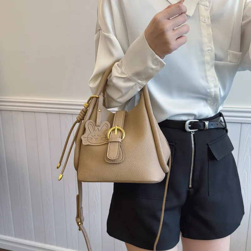 Yalu Pu Shoulder Bag, Crossbody Bag Unisex Ecru/Black/Apricot/Pink-12
