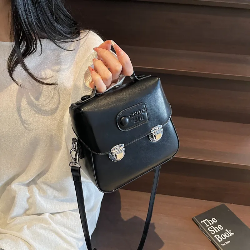 Yalu PU Handbag Unisex White/Silver/Black/Pink/Yellow-16