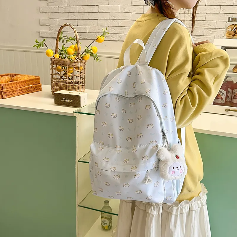 Yalu Nylon Backpack Regular Unisex Blue-11