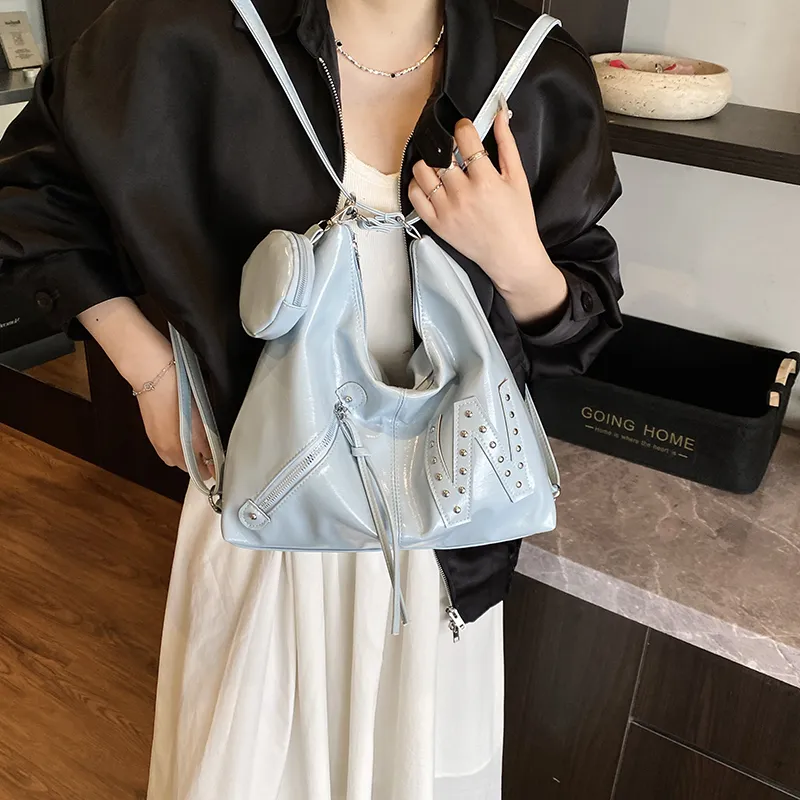 Yalu PU Backpack Shoulder Bag Regular Women's Black/White/Pink/Blue-24