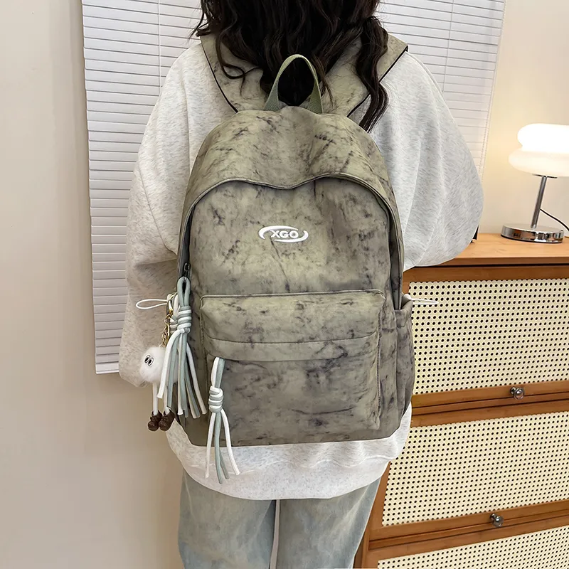 Yalu Nylon Backpack Unisex White/Red/Green/Black-17