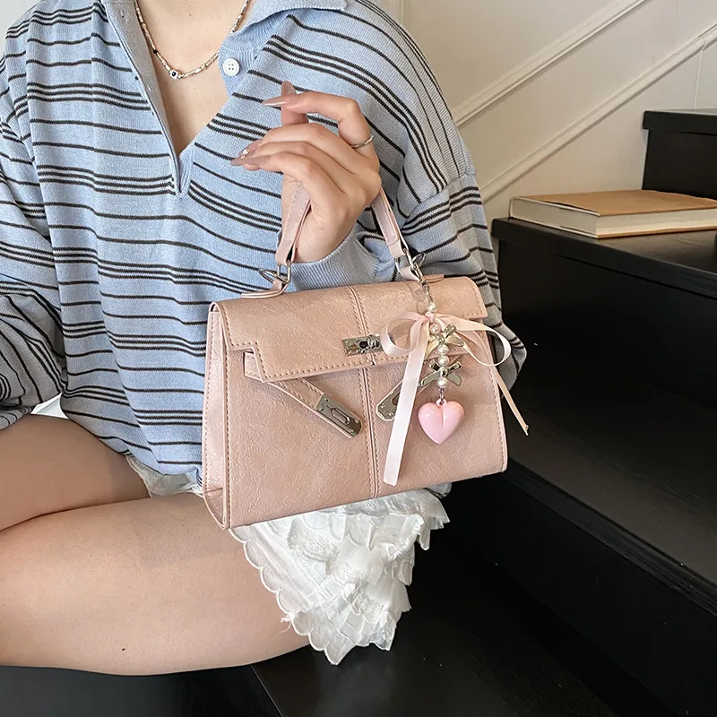Yalu PU Shoulder Bag, Crossbody Bag, Handbag Unisex White/Black/Purple/Khaki/Blue/Pink-36