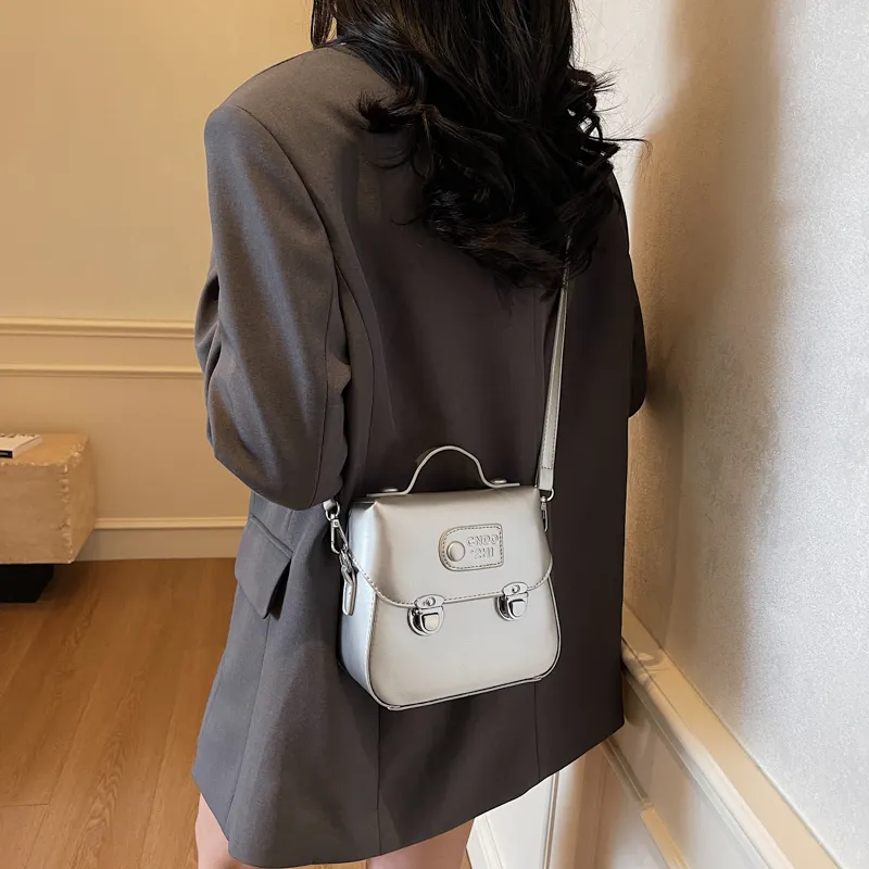 Yalu PU Handbag Unisex White/Silver/Black/Pink/Yellow-11