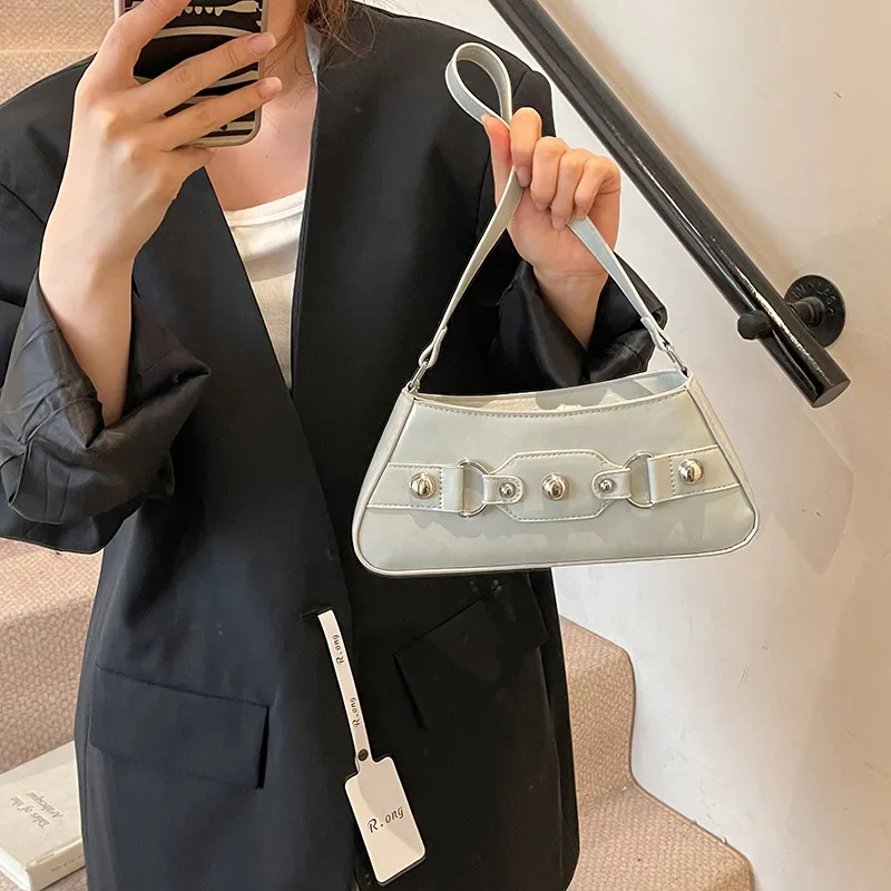 Yalu PU Shoulder Bag Women's Black/White/Silver/Gray/Blue/Pink-15