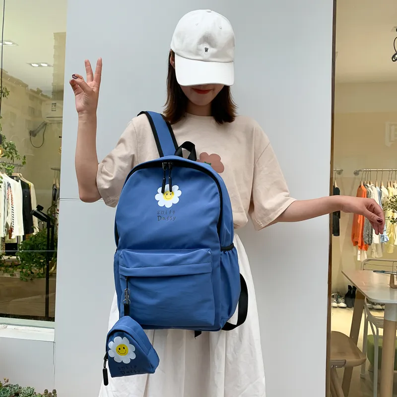 Yalu Canvas Backpack Unisex Black/Pink/Watermelon Red/Yellow/Green/Blue-29