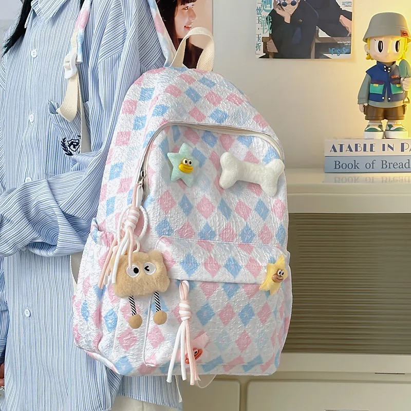 Yalu Nylon Backpack Unisex Puppy/Block/Monkey-9