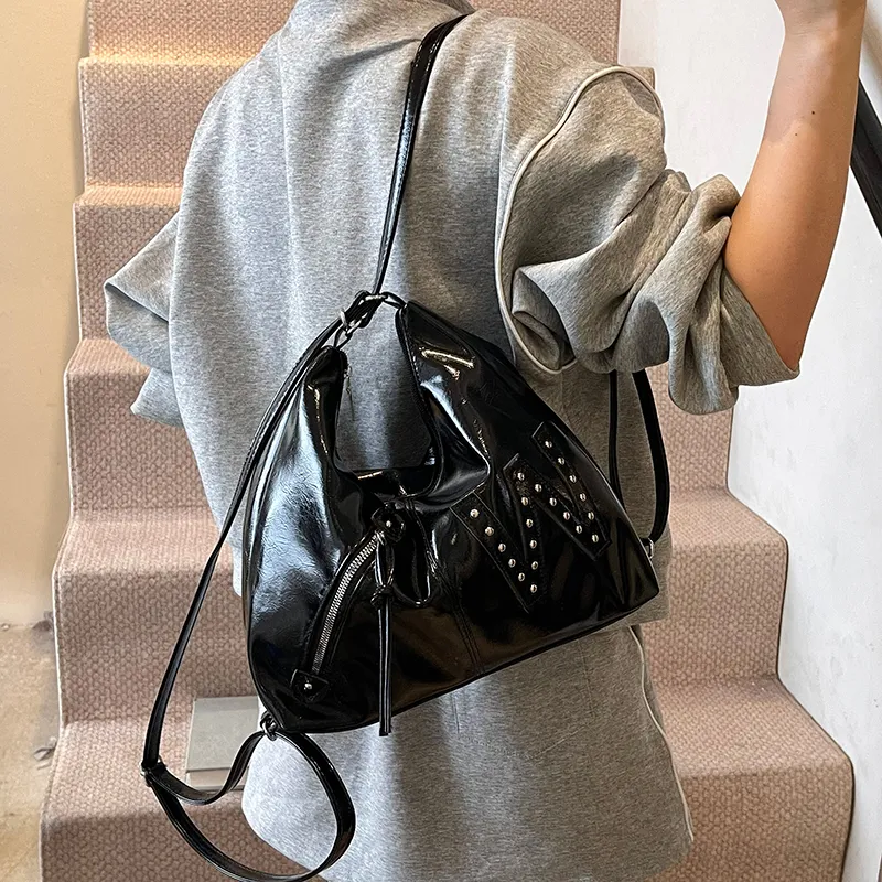 Yalu PU Backpack Shoulder Bag Regular Women's Black/White/Pink/Blue-6