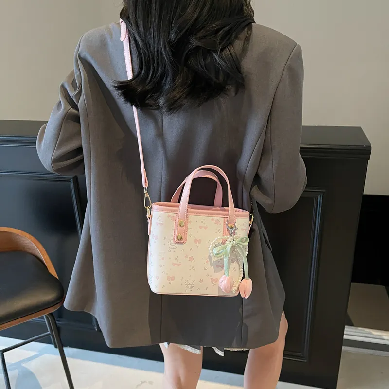 Yalu PU One Shoulder Handbag Unisex Yellow/Pink-10