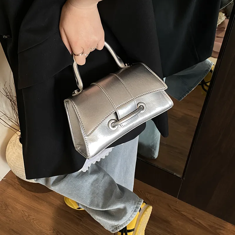 Yalu PU Crossbody One Shoulder Handbag Women's Blue/Pink/Silver/Black/White-15