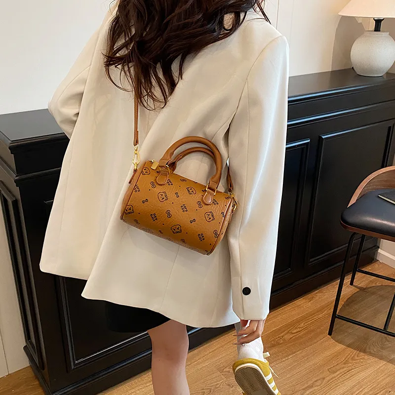 Yalu PU Handbag Women's Black/White/Pink/Brown-23