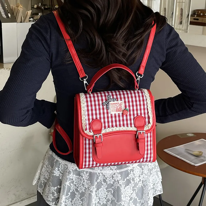 Yalu PU Backpack Regular Unisex Black/Red/Blue/Pink-10