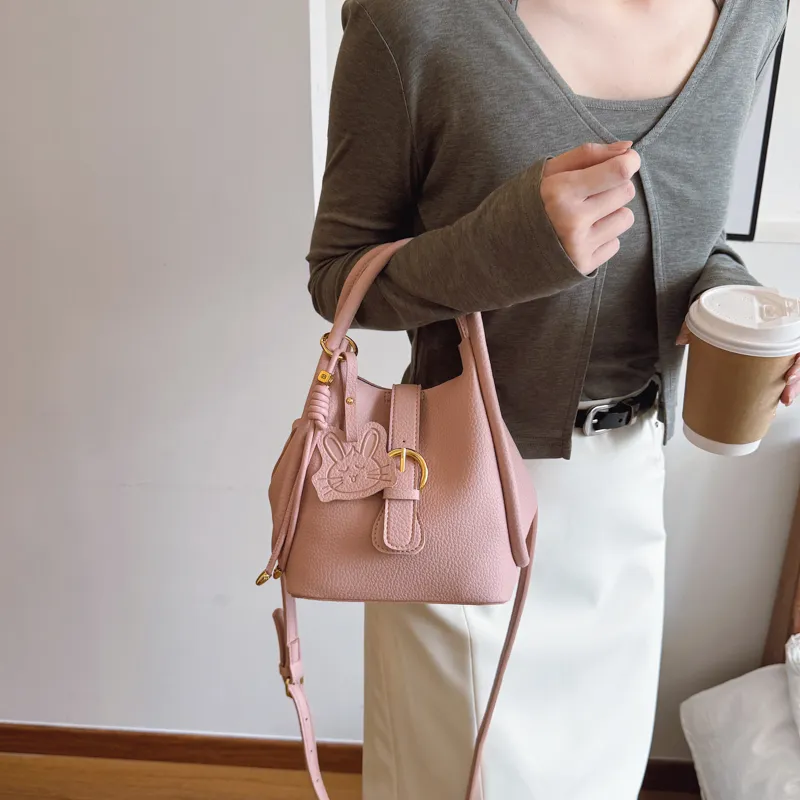 Yalu Pu Shoulder Bag, Crossbody Bag Unisex Ecru/Black/Apricot/Pink-17