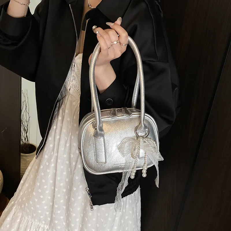 Yalu PU Shoulder Bag, Crossbody Bag, Handbag Women's Ecru/Pink/Blue/Silver/Black-20